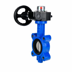 Затвор дисковый поворотный WBV1631N-2W-Fb-H Ду125 Ру16 LUG межфланцевый, корпус - чугун QT450, диск - нержавеющая сталь AISI 304, уплотнение - NBR, с редуктором HGB RQN1-180Z