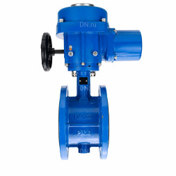 Затвор дисковый поворотный WBV1331E-2W-F-H Ду125 Ру16 фланцевый, корпус - чугун GGG40, диск - нержавеющая сталь 304, уплотнение - EPDM, с электроприводом QT-N-030M-O2-220VAC-У1 с моментной муфтой 220В