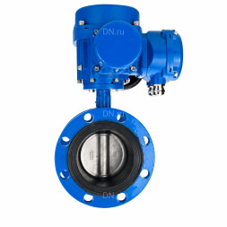 Затвор дисковый поворотный WBV1331E-2W-F-H Ду125 Ру16 фланцевый, корпус - чугун GGG40, диск - нержавеющая сталь 304, уплотнение - EPDM, с электроприводом QT-N-030M-O2-220VAC-У1 с моментной муфтой 220В