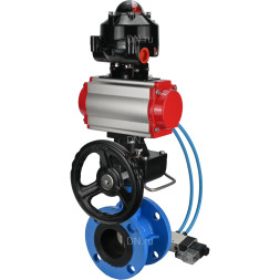Затвор дисковый поворотный WBV1313E-2W-F-H Ду80 Ру16 фланцевый, корпус - чугун GGG40, диск - чугун GGG40, EPDM, с пневмоприводом PA-DA-105, пневмораспределителем 4V320-08 AC220V, БКВ APL-510N EX и ручным дублером MON1-250-T26-ISO