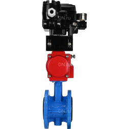 Затвор дисковый поворотный WBV1313E-2W-F-H Ду50 Ру16 фланцевый, корпус - чугун GGG40, диск - чугун GGG40, уплотнение - EPDM, с пневмоприводом PA-DA-105 и позиционером YT-1000RSN с обратной связью