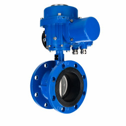 Затвор дисковый поворотный WBV1331E-2W-F-H Ду200 Ру16 фланцевый, корпус - чугун GGG40, диск - нержавеющая сталь 304, уплотнение - EPDM, с электроприводом QT-N-040M-O2-220VAC-У1 с моментной муфтой 220В