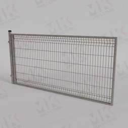 Ворота для 3D забора серые (RAL 7004) 4000х1500 мм распашные