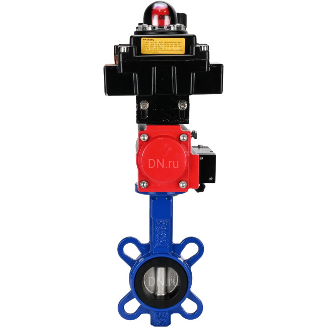 Затвор дисковый поворотный WBV1432N-2W-Fb-H Ду125 Ру16, корпус - чугун GGG50, диск - нержавеющая сталь 316L, уплотнение - NBR, с пневмоприводом PA-DA-105, пневмораспределителем 4M310-08 DC24V, БКВ APL-410N EX, БПВ AFC2000 в Хабаровске