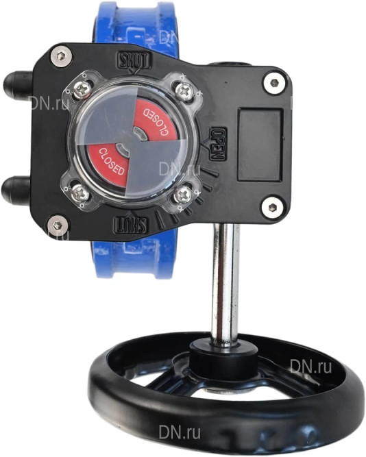 Затвор дисковый поворотный WBV1132N-2W-Fb-H Ду40 Ру16 межфланцевый, корпус - чугун GG25, диск - нержавеющая сталь 316L, уплотнение - NBR, с редуктором HGB RQN1-180Z с индикатором положения в Хабаровске