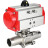 Кран шаровой BV3232P(3pc)-FP-W-ISO-H LONG Ду150 Ру16 полнопроходной, корпус - нержавеющая сталь 316, уплотнение - PTFE, под приварку, с пневмоприводом PA-SA-210 в Хабаровске