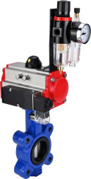 Затвор дисковый поворотный WBV1631E-2W-Fb-H Ду125 Ру16 LUG корпус - чугун QT450, диск - нержавеющая сталь 304, уплотнение - EPDM, с пневмоприводом PA-SA-140, пневмораспределителем 4M310-08 DC24V и БПВ AFC2000