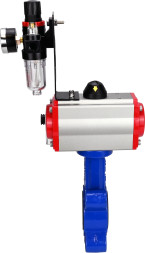 Затвор дисковый поворотный WBV1631E-2W-Fb-H Ду125 Ру16 LUG корпус - чугун QT450, диск - нержавеющая сталь 304, уплотнение - EPDM, с пневмоприводом PA-SA-140, пневмораспределителем 4M310-08 DC24V и БПВ AFC2000