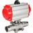 Кран шаровой BV3131P(3pc)-FP-W-ISO-H LONG Ду10 Ру63 полнопроходной, корпус - нержавеющая сталь 304, уплотнение - PTFE, под приварку, с пневмоприводом PA-DA-052 в Хабаровске