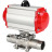 Кран шаровой BV3131P(3pc)-FP-W-ISO-H LONG Ду10 Ру63 полнопроходной, корпус - нержавеющая сталь 304, уплотнение - PTFE, под приварку, с пневмоприводом PA-DA-052 в Хабаровске