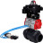 Кран шаровой BV4242E-FP-GRM-ISO Дн100 Ру10 полнопроходной, корпус - НПВХ, шар - НПВХ, уплотнение - EPDM, с пневмоприводом PA-DA-065, пневмораспределителем 4V320-08 AC220V и БКВ APL-410N EX в Хабаровске