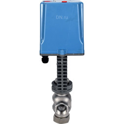 Клапан регулирующий VRg1-31M-PED-T 1/2″ Ду15 Ру25 двухходовой, односедельный, резьбовой, корпус - нержавеющая сталь AISI304, уплотнение - металл с электроприводом XCK220-1500 AC220V