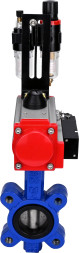 Затвор дисковый поворотный WBV1631N-2W-Fb-H Ду65 Ру16 LUG корпус - чугун QT450, диск - нержавеющая сталь 304, уплотнение - NBR, с пневмоприводом PA-SA-105, пневмораспределителем 4M310-08 DC24V и БПВ AFC2000
