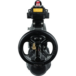 Кран шаровой BV4242E-FP-GRM-ISO Дн32 Ру10 полнопроходной, корпус - НПВХ, шар - НПВХ, уплотнение - EPDM, с пневмоприводом PA-DA-105-1 и БКВ APL-410N EX