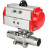 Кран шаровой BV3131P(3pc)-FP-W-ISO-H LONG Ду40 Ру40 полнопроходной, корпус - нержавеющая сталь 304, уплотнение - PTFE, под приварку, с пневмоприводом PA-DA-065 в Хабаровске