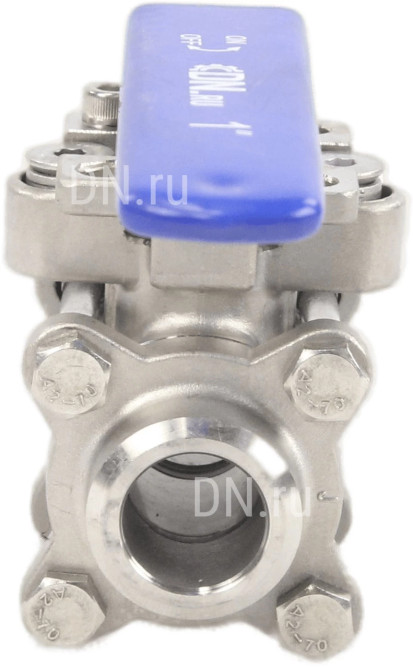 Кран шаровой BV3232P(3pc)-FP-W-ISO-H Ду100 Ру25 полнопроходной двухходовой, нержавеющая сталь SS316, под приварку, уплотнение - PTFE, с ISO фланцем и рукояткой в Хабаровске