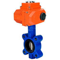 Затвор дисковый поворотный WBV1616N-2W-Fb-H Ду100 Ру16 LUG межфланцевый, корпус - чугун QT450, диск - чугун QT450, уплотнение - NBR, с электроприводом QT-N-010EM-O1-380VAC-У1 380В HARK
