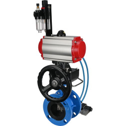 Затвор дисковый поворотный WBV1313E-2W-F-H Ду150 Ру16 фланцевый, корпус - чугун GGG40, диск - чугун GGG40, EPDM, с пневмоприводом PA-DA-130, пневмораспределителем 4V320-08 AC220V, дублером MON1-250-T26-ISO и БПВ AFC2000