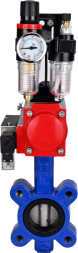 Затвор дисковый поворотный WBV1631N-2W-Fb-H Ду125 Ру16 LUG корпус - чугун QT450, диск - нержавеющая сталь 304, уплотнение - NBR, с пневмоприводом PA-SA-140, пневмораспределителем 4M310-08 DC24V и БПВ AFC2000