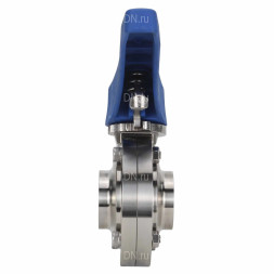 Затвор дисковый поворотный WBV3131E-2W-W-H Ду32 Ру10 под приварку, пищевая нержавеющая сталь 304, уплотнение – EPDM, с рукояткой
