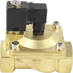 Клапан электромагнитный VS400-ET-NC-24VAC 1 1/2″ Ду40 Ру16 пилотного действия двухходовой, корпус - латунь, присоединение - внутренняя резьба, уплотнение - EPDM, нормально-закрытый, катушка - 24В AC