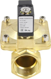 Клапан электромагнитный VS400-ET-NC-24VAC 1 1/2″ Ду40 Ру16 пилотного действия двухходовой, корпус - латунь, присоединение - внутренняя резьба, уплотнение - EPDM, нормально-закрытый, катушка - 24В AC