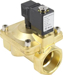 Клапан электромагнитный VS400-ET-NC-24VAC 1 1/2″ Ду40 Ру16 пилотного действия двухходовой, корпус - латунь, присоединение - внутренняя резьба, уплотнение - EPDM, нормально-закрытый, катушка - 24В AC