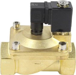 Клапан электромагнитный VS400-ET-NC-24VAC 1 1/2″ Ду40 Ру16 пилотного действия двухходовой, корпус - латунь, присоединение - внутренняя резьба, уплотнение - EPDM, нормально-закрытый, катушка - 24В AC