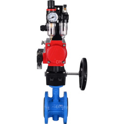 Затвор дисковый поворотный WBV1313E-2W-F-H Ду200 Ру16 фланцевый, корпус - чугун GGG40, диск - чугун GGG40, EPDM, с пневмоприводом PA-DA-140, пневмораспределителем 4M310-08 AC220V, БКВ APL-210N, ручным дублером MON2-450-T28-ISO и БПВ AFC2000