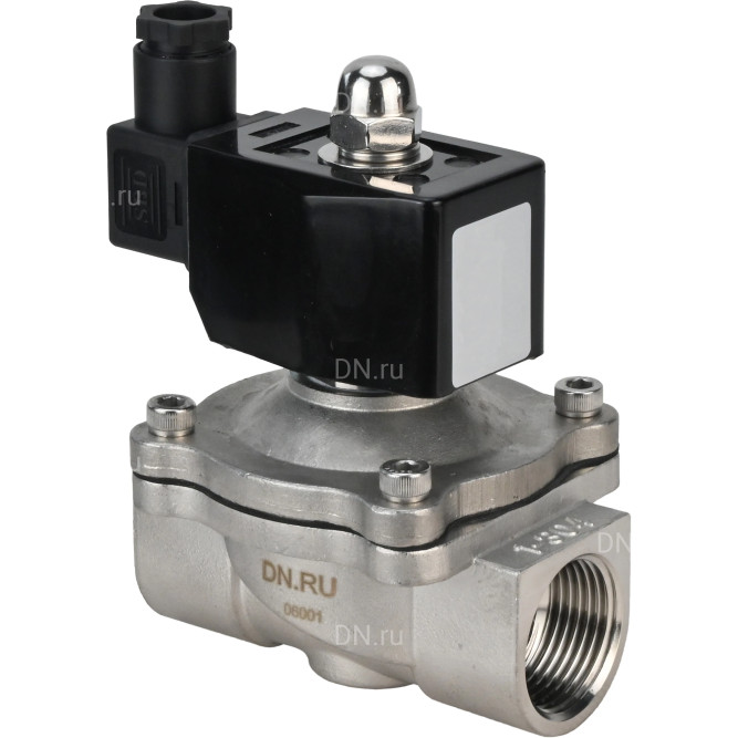 Клапан электромагнитный VS331-ET-NC-220VAC 3/8″ Ду10 Ру10, соленоидный двухходовой, корпус - нержавеющая сталь 304, уплотнение - EPDM, резьбовой, нормально-закрытый, прямого действия, катушка - 220В в Хабаровске