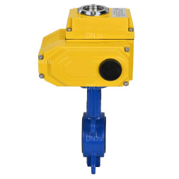 Затвор дисковый поворотный WBV3432N-2W-Fb-H Ду250 Ру16, корпус - углеродистая сталь WCB, диск - нержавеющая сталь 316L, уплотнение - NBR, с электроприводом QT-N-040EM-O1-24VDC-У1 24В