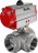 Кран шаровой BV3232P(4pc)-SP-3WL-T-ISO-H Ду50 Ру63 стандартнопроходной L-тип, трехходовой, нержавеющая сталь SS316, внутренняя резьба, уплотнение - PTFE, с пневмоприводом PA-DA-65 двойного действия в Хабаровске