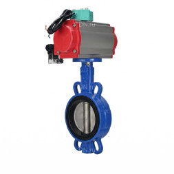 Затвор дисковый поворотный WBV1432N-2W-Fb-H Ду40 Ру16 корпус - чугун GGG50, диск - нержавеющая сталь 316L, уплотнение - NBR, с пневмоприводом PA-SA-083, пневмораспределителем 4M310-08 DC24V и магнитным переключателем ALS200D