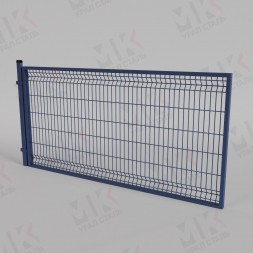 Ворота для 3D забора синие (RAL 5005) 4000х1500 мм распашные