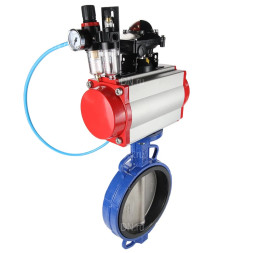 Затвор дисковый поворотный WBV1432E-2W-Fb-H Ду200 Ру16, корпус - чугун GGG50, диск - нержавеющая сталь 316L, уплотнение - EPDM, с пневмоприводом PA-DA-130, пневмораспределителем 4M310-08 DC24V, БКВ APL-210N, БПВ AFC2000