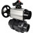 Кран шаровой BV4242E-FP-GRM-ISO Дн65 Ру10 полнопроходной, корпус - НПВХ, шар - НПВХ, уплотнение - EPDM, с пневмоприводом PA-DA-105-1, пневмораспределителем 4M310-08 DC24V и БКВ APL-210N в Хабаровске