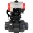 Кран шаровой BV4242E-FP-GRM-ISO Дн40 Ру10 полнопроходной, корпус - НПВХ, шар - НПВХ, уплотнение - EPDM, с пневмоприводом PA-DA-052, пневмораспределителем 4M310-08 AC220V и ручным дублером MON1-250-T26-ISO в Хабаровске