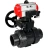 Кран шаровой BV4242E-FP-GRM-ISO Дн40 Ру10 полнопроходной, корпус - НПВХ, шар - НПВХ, уплотнение - EPDM, с пневмоприводом PA-DA-052, пневмораспределителем 4M310-08 AC220V и ручным дублером MON1-250-T26-ISO в Хабаровске