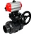 Кран шаровой BV4242E-FP-GRM-ISO Дн40 Ру10 полнопроходной, корпус - НПВХ, шар - НПВХ, уплотнение - EPDM, с пневмоприводом PA-DA-052, пневмораспределителем 4M310-08 AC220V и ручным дублером MON1-250-T26-ISO в Хабаровске
