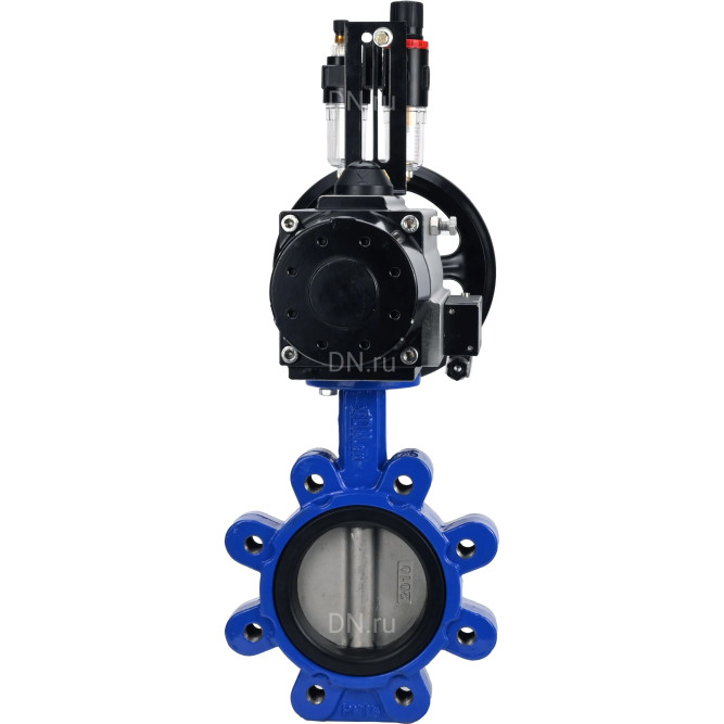 Затвор дисковый поворотный WBV1631E-2W-Fb-H Ду125 Ру16 LUG корпус - чугун QT450, диск - нержавеющая сталь 304, уплотнение - EPDM, с пневмоприводом PA-DA-105-1, пневмораспределителем 4M310-08 DC24V и БПВ AFC2000 в Хабаровске