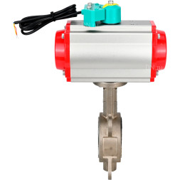 Затвор дисковый поворотный WBV3131P-2W-Fb-H Ду50 Ру16 корпус - нержавеющая сталь 304, диск - нержавеющая сталь 304, уплотнение - PTFE, с пневмоприводом PA-DA-065 и магнитным переключателем ALS200D