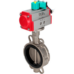 Затвор дисковый поворотный WBV3232E-2W-Fb-H Ду50 Ру16 корпус - нержавеющая сталь 316L, диск - нержавеющая сталь 316L, уплотнение - EPDM, с пневмоприводом PA-DA-065 и магнитным переключателем ALS200D