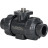 Кран шаровой BV4242E-FP-GRM-ISO Дн32 Ру10 полнопроходной, клеевой с разборным муфтовым соединением, корпус - UPVC (НПВХ), шар - UPVC (НПВХ), уплотнение - EPDM, с ISO-фланцем и голым штоком квадратным в Хабаровске