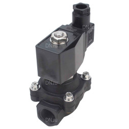 Клапан электромагнитный VS541-NT-NC-220VAC 1/2″ Ду15 Ру7, соленоидный двухходовой, резьбовой, корпус - полиамид PA66, уплотнение - NBR, нормально-закрытый, прямого действия, катушка - 220В AC