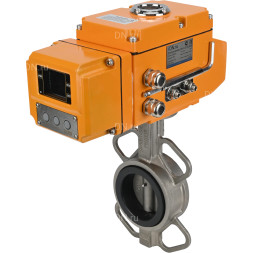 Затвор дисковый поворотный WBV3232E-2W-Fb-H Ду200 Ру16, корпус - нержавеющая сталь 316L, диск - нержавеющая сталь 316L, уплотнение - EPDM, с электроприводом QT-N-030EM-B1-220VAC-У1 DAR (0-10В)
