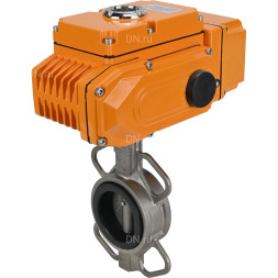 Затвор дисковый поворотный WBV3232E-2W-Fb-H Ду200 Ру16, корпус - нержавеющая сталь 316L, диск - нержавеющая сталь 316L, уплотнение - EPDM, с электроприводом QT-N-030EM-B1-220VAC-У1 DAR (0-10В)