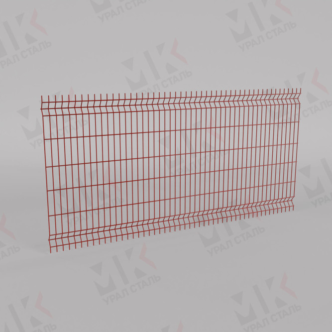 3Д забор красный (RAL 3032) 2500х2500х2.5 Profi в Хабаровске