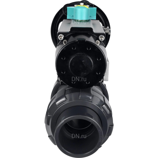 Кран шаровой BV4242E-FP-GRM-ISO Дн25 Ру10 полнопроходной, корпус - НПВХ, шар - НПВХ, уплотнение - EPDM, с пневмоприводом PA-DA-105-1 и магнитным переключателем ALS200D в Хабаровске