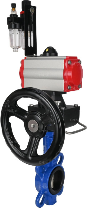 Затвор дисковый поворотный WBV1132N-2W-Fb-H Ду250 Ру16, корпус - чугун GG25, диск - нержавеющая сталь 316L, уплотнение - NBR, с пневмоприводом PA-DA-140, пневмораспределителем 4M310-08 DC24V, ручным дублером MON4-1200-T54-ISO, БПВ AFC2000 в Хабаровске
