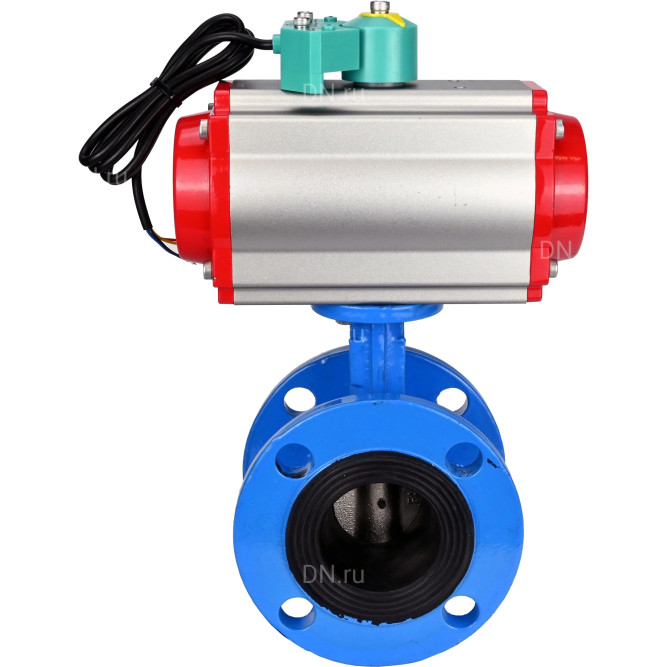 Затвор дисковый поворотный WBV1313E-2W-F-H Ду80 Ру16 фланцевый, корпус - чугун GGG40, диск - чугун GGG40, уплотнение - EPDM, с пневмоприводом PA-DA-105, пневмораспределителем 4M310-08 AC220V и магнитным переключателем ALS200D в Хабаровске